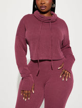 Burgundy "Ski Weekend" Ribbed 2pc Set