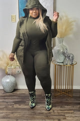 Plus Babes Olive Green Turtle Neck 3pc Set