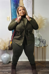 Plus Babes Olive Green Turtle Neck 3pc Set