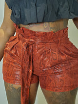 Feeling Snaky Red Shorts