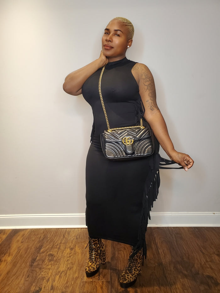Fringe Crazed Dress