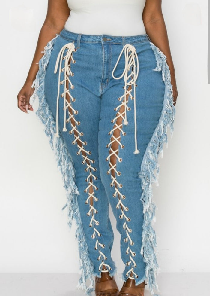 String Me Along Denim Jeans