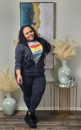 Cozy Dayz "Denim" Stoned Washed 2pc Set