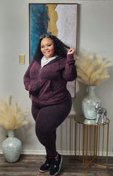 Cozy Dayz "Burgundy" Stoned Washed 2pc Set