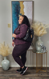 Cozy Dayz "Burgundy" Stoned Washed 2pc Set