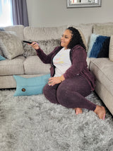 Cozy Dayz "Burgundy" Stoned Washed 2pc Set