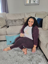 Cozy Dayz "Burgundy" Stoned Washed 2pc Set