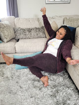 Cozy Dayz "Burgundy" Stoned Washed 2pc Set