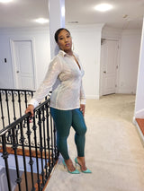 Holiday Green Vegan Leather Pants
