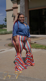 A taste of the rainbow flare pants
