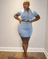 Peekaboo Denim Dress