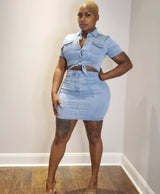Peekaboo Denim Dress