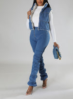 Cozy Denim Puffer Vest