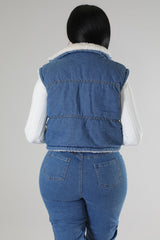 Cozy Denim Puffer Vest