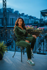 "Green" 2 pc Velour Jogger Set