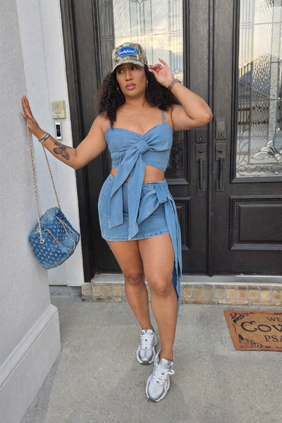 Bow Down Denim Set
