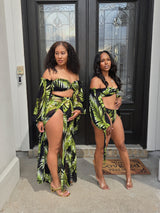 "Tropical Leaf Lux" 3pc Swimsuit Set