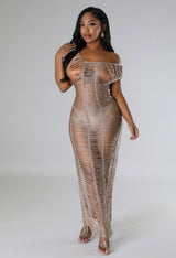 Golden Sands Crochet Cover Dress