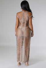 Golden Sands Crochet Cover Dress