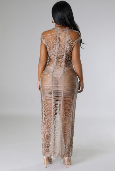 Golden Sands Crochet Cover Dress