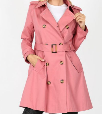Rosey Pink Trench Jacket