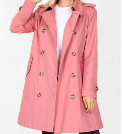 Rosey Pink Trench Jacket