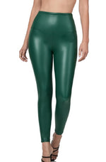 Holiday Green Vegan Leather Pants